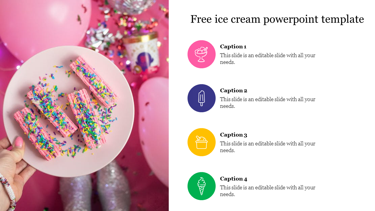 Free - Free Ice Cream PowerPoint Template Slide Design